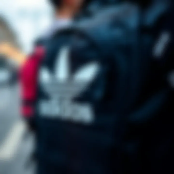 Functional Features of Adidas Backpack Close-up of functional features of Adidas backpack