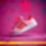 Stylish adidas Court Base footwear on a vibrant background