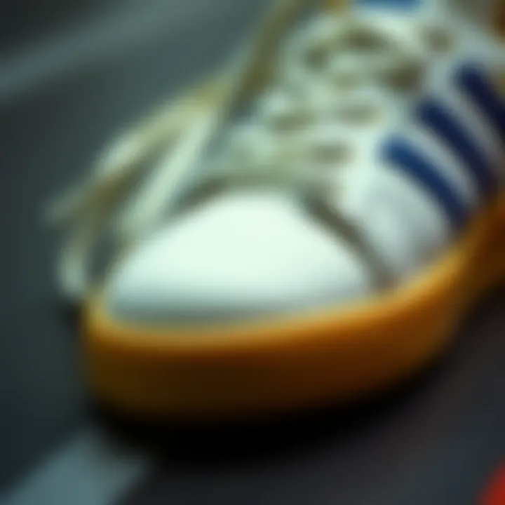 Close-up of adidas Court Base Material Close-up detail of adidas Court Base material and design