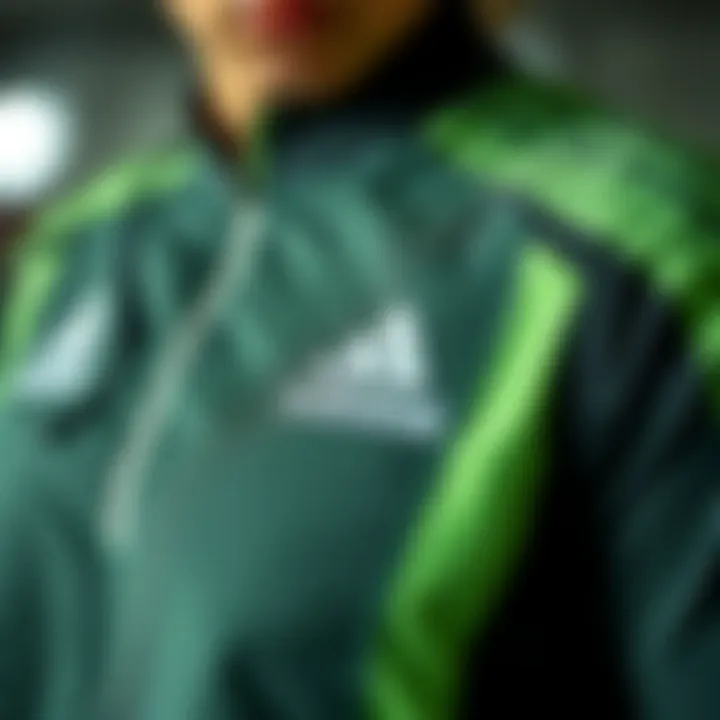 Close-up of innovative fabric technology in running apparel