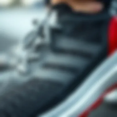 Detailing the Mesh Structure Close-up of Adidas mesh sports shoes showcasing texture and design