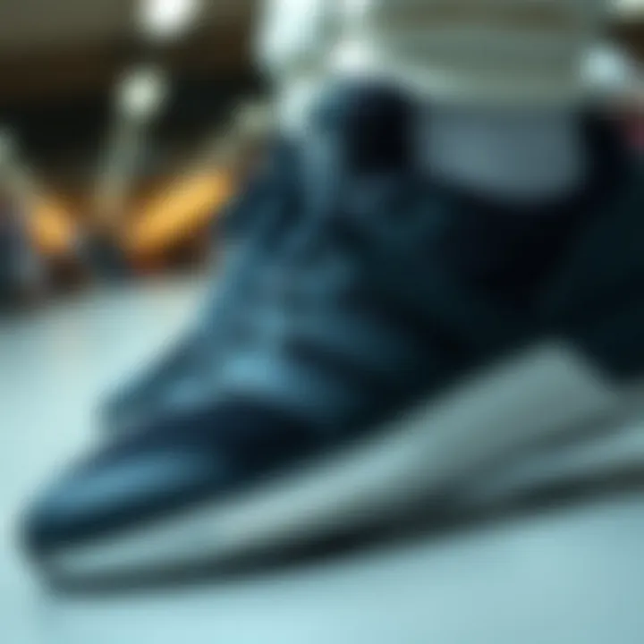 Intricate Design of Adidas Footwear Close-up view showcasing the intricate design of Adidas footwear