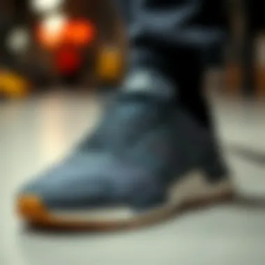 Close-up of Adidas footwear showcasing material quality