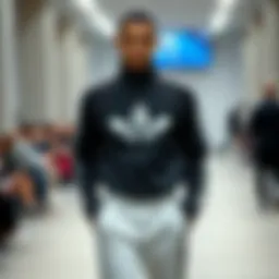 Stylish black and white adidas tracksuit showcasing its unique design