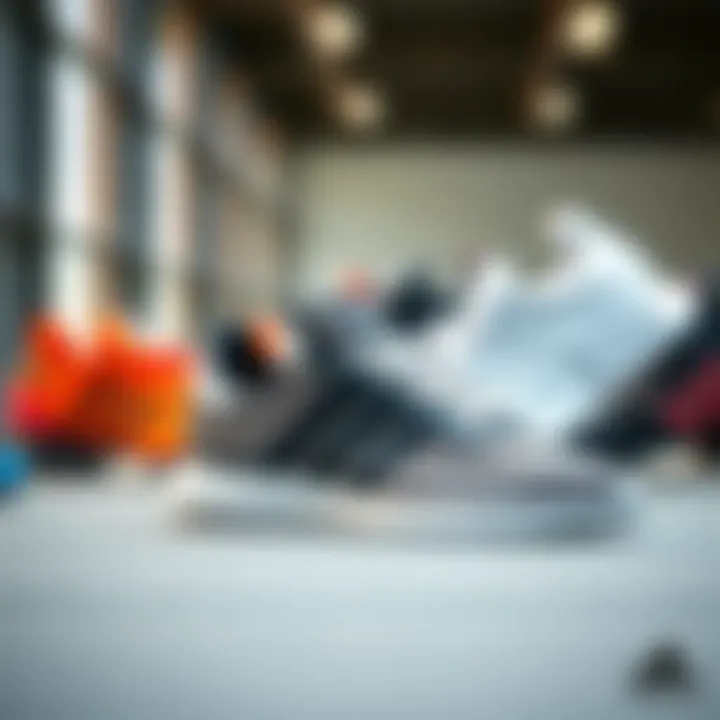 A collection of various Adidas summer shoe models