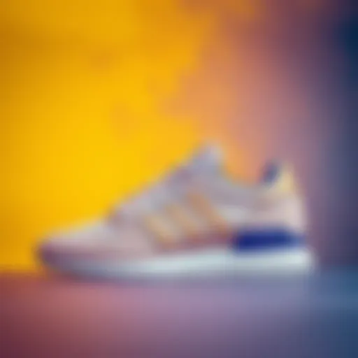 Stylish Adidas summer sneakers on a vibrant background