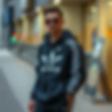 Fashionable Adidas tracksuit paired with trendy accessories for a complete look.