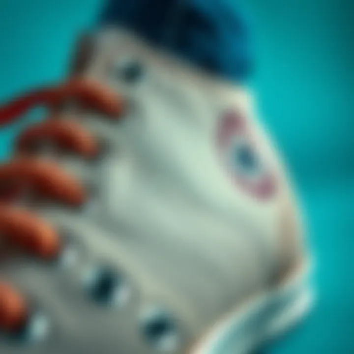 Close-up of Converse shoe design elements