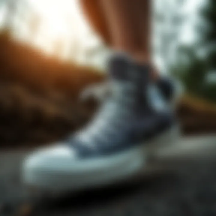 Dynamic outdoor activity featuring Converse shoes