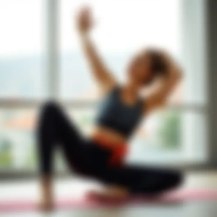 Active person engaging in yoga wearing Benetton leggings