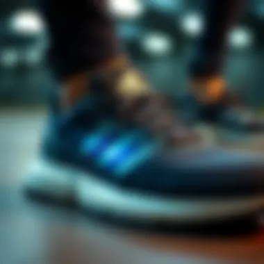 Close-up of Adidas sneaker technology showcasing comfort features