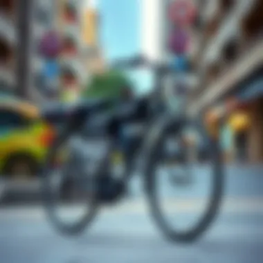 A Sustainable Choice for Urban Mobility Bicycle parked in an urban setting