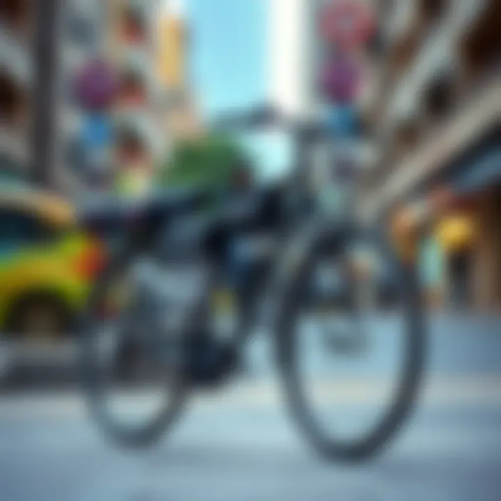 A Sustainable Choice for Urban Mobility Bicycle parked in an urban setting