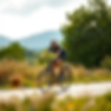 Embracing Nature on Two Wheels Cyclist enjoying the outdoors