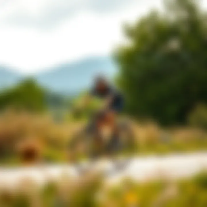 Embracing Nature on Two Wheels Cyclist enjoying the outdoors
