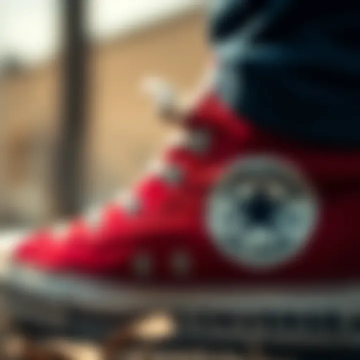 Intricate Detailing of Converse All Star Bordo Close-up of the Converse All Star bordo detailing and texture