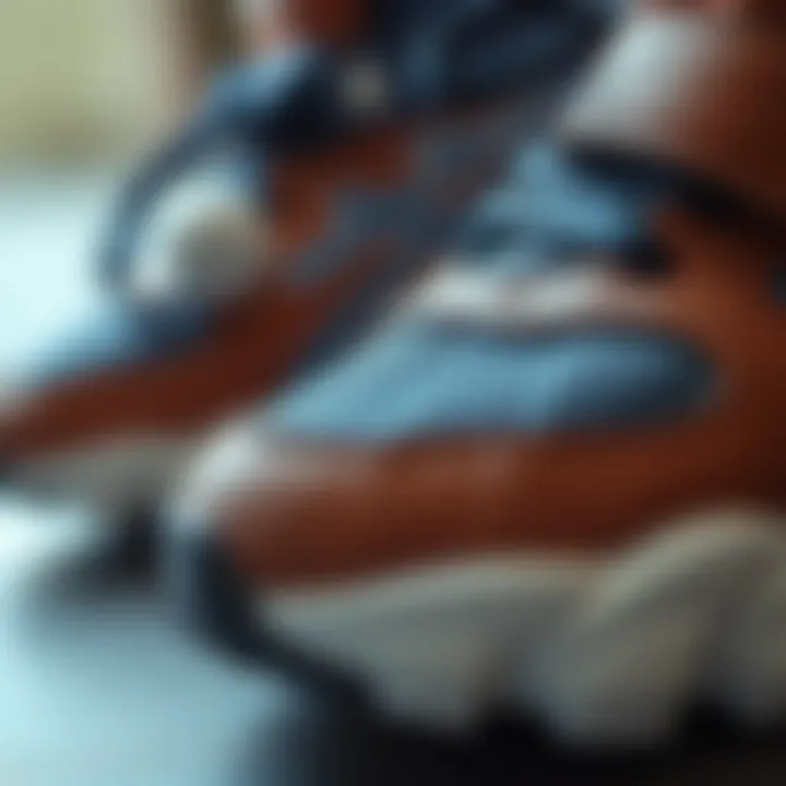 Close-up of durable and supportive sports shoe materials