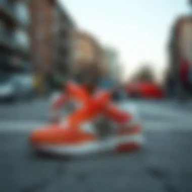 Trendy Sports Shoes in Urban Setting Trendy sports shoes in an urban setting