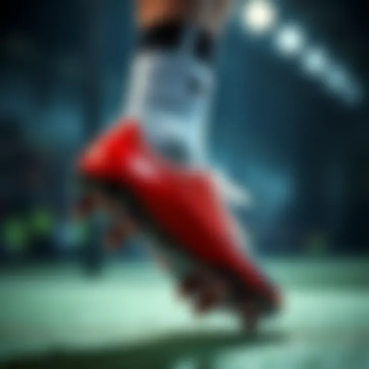 Foot positioning inside a football boot