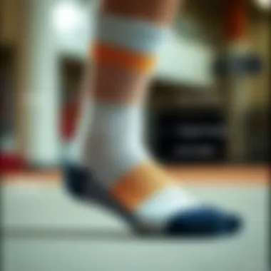 Sock anatomy highlighting support and comfort features