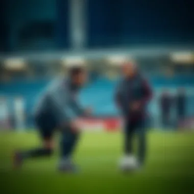 Coaching Injury Prevention A coach discussing injury prevention strategies with players