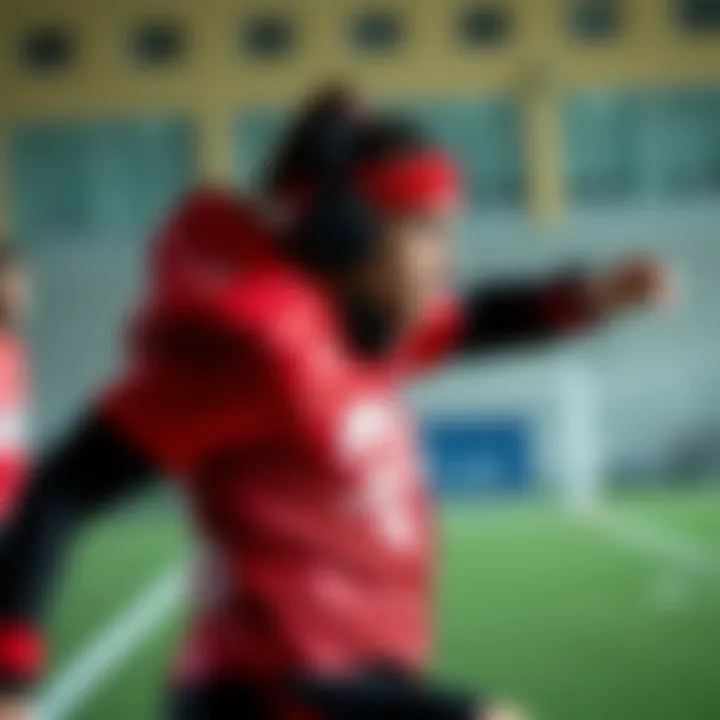 Athlete showcasing performance in football attire