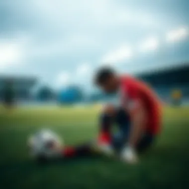 Injury on the Field A football player experiencing an injury on the field