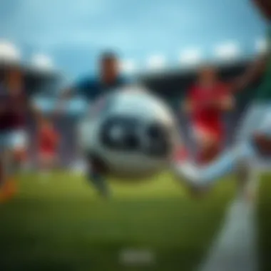 A dynamic action shot of a GS football in use during a match