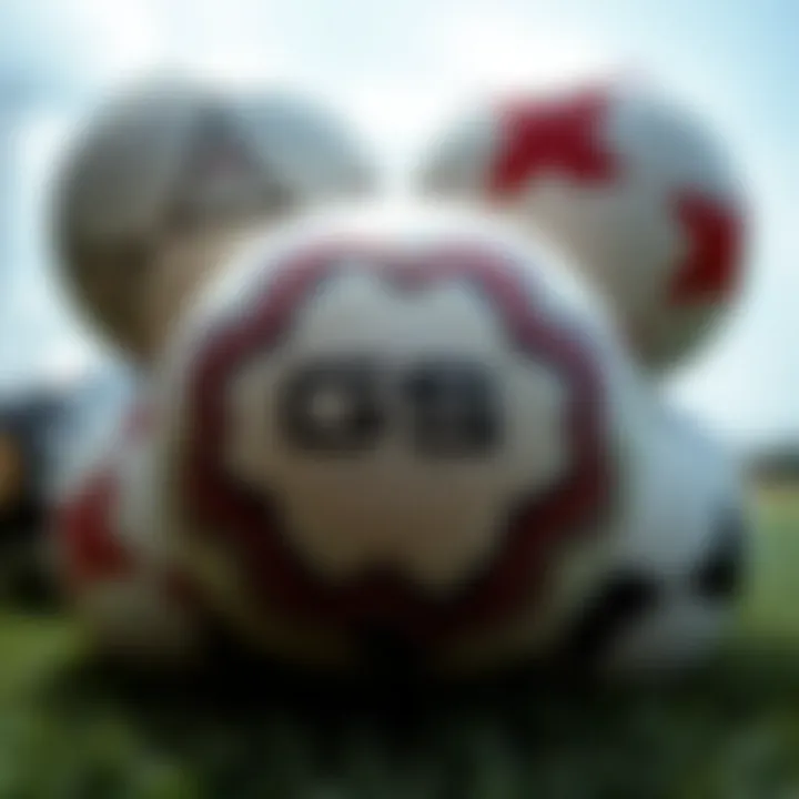 A selection of GS footballs showcasing different designs and quality standards