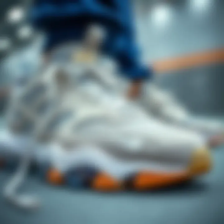 Close-up of unique sneaker features and materials