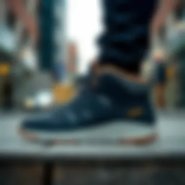A stylish Hummel winter shoe displayed in an urban setting, combining fashion and functionality