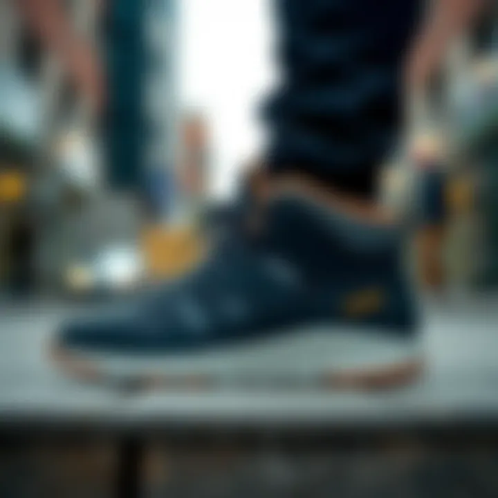 A stylish Hummel winter shoe displayed in an urban setting, combining fashion and functionality