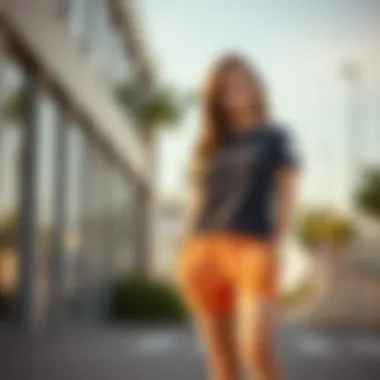 Chic Casual Sportswear for Elegant Appeal Casual sporty look with tailored shorts and fitted t-shirt