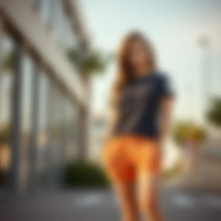 Chic Casual Sportswear for Elegant Appeal Casual sporty look with tailored shorts and fitted t-shirt