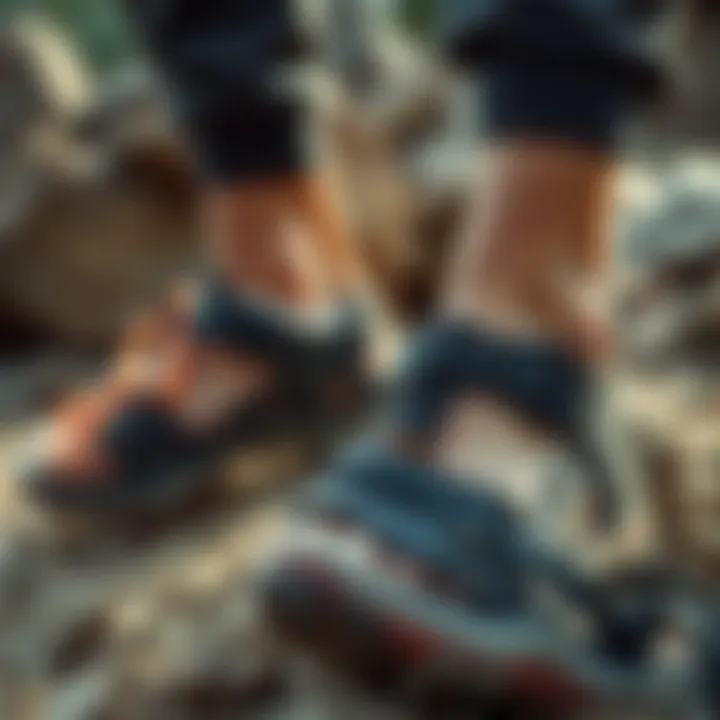 Different materials used in trekking sandals