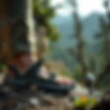 Stylish Trekking Sandals in Nature Stylish trekking sandals in nature