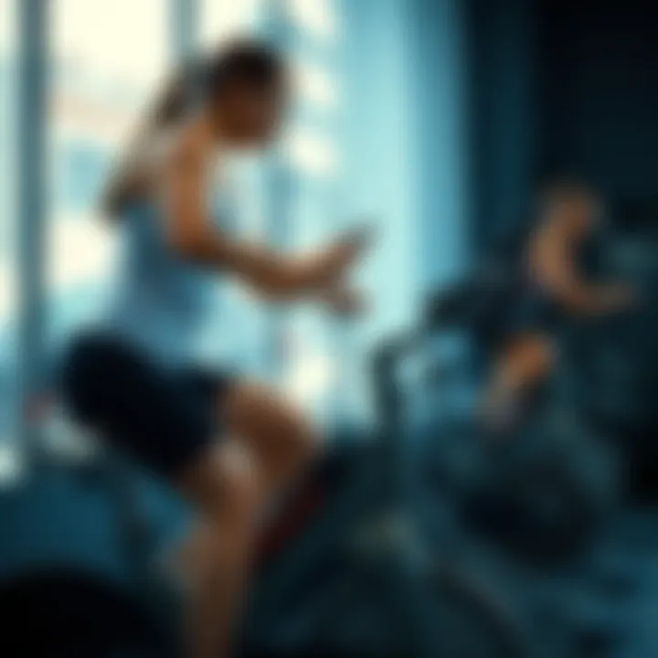 Cyclist using a stationary bike for effective weight loss