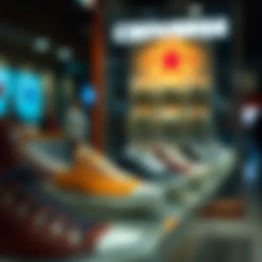 Stylish Converse shoes showcased in a vibrant setting