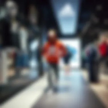 Fashionable athletic gear on display in Adidas store