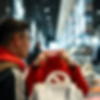 Customer enjoying shopping experience at Adidas store