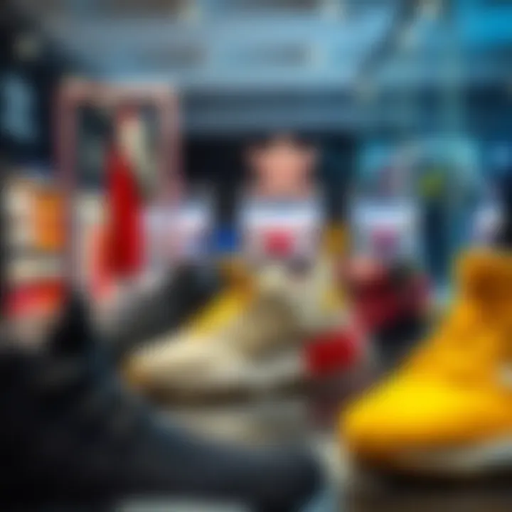 Diverse range of Adidas sports shoes displayed