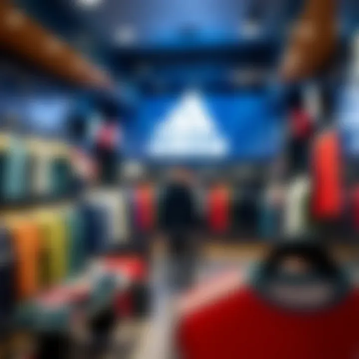 Adidas store interior showcasing a variety of sports apparel