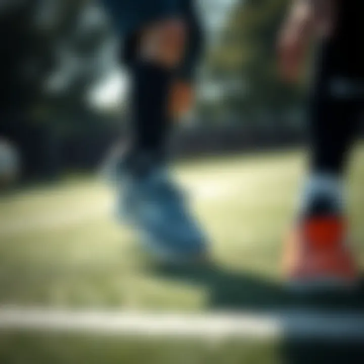 Children actively playing soccer wearing Lescon turf shoes