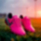 A vibrant pair of Lescon children's turf shoes showcasing their sleek design