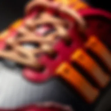 Close-up of the durable materials used in Lescon children's turf shoes