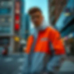 Stylish Lotto jacket in an urban setting