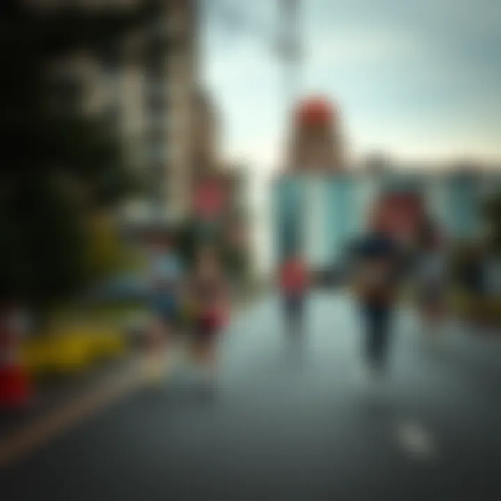 A scenic marathon route through a city