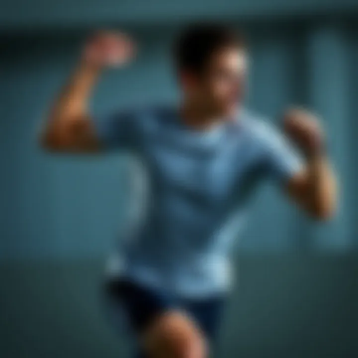 Dynamic athlete showcasing Mercedes t-shirt in action