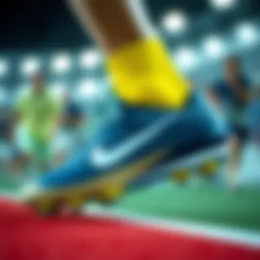 Lifestyle shot of Nike Air Zoom cleats in action during a sports event