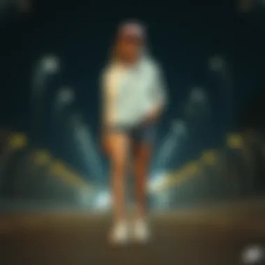 Trendy outfit paired with Nike mesh shoes